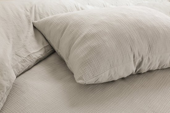 Papillon Dekbedovertrek Mousseline Zand - 240x200/220 cm - 100% Percale Katoen - Hoogwaardige kwaliteit van Papillon — afbeelding 2