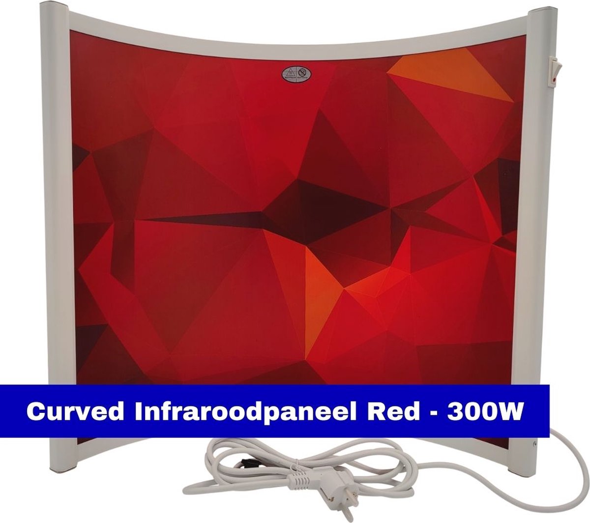 VH Verplaatsbaar infraroodpaneel - Curved Red - 300W - Gerichte warmte - IP65 - Rode print
