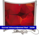 VH Verplaatsbaar infrarood paneel - Curved Red - 300W - Gerichte warmte - IP52 - Rode print - gebogen infraroodpaneel