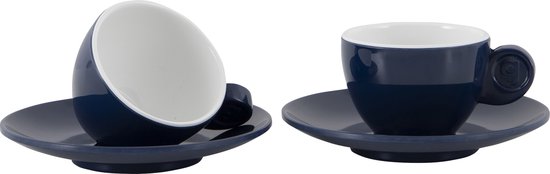 Gimex - Solid Line - Espresso set - Blauw & Wit - 85 ml - 2 Pieces — afbeelding 2