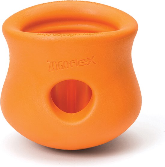 West Paw Toppl Zogoflex - Sterk Honden Speelgoed - Slowfeeder - Oranje - Extra Large - 12 cm