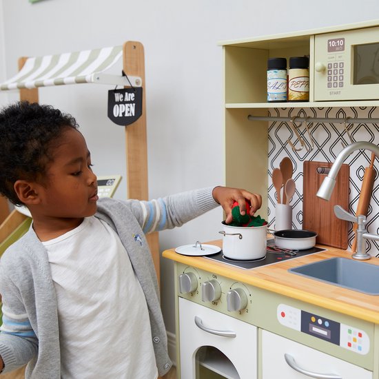 Teamson Kids Modern Houten Speelkeuken - Kinderspeelgoed - Rollenspel Speelgoed - Groen/Wit van Teamson Kids — afbeelding 5