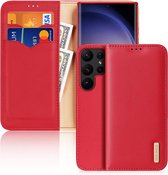 Dux Ducis Hivo Hoesje geschikt voor Galaxy S23 Ultra Hoesje RFID Book Case Rood