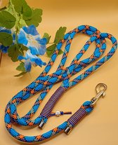 Hondenriem multicolor - gekleurd - uitlaatriem voor dieren - lengte 200cm - maat m - multicolor - Orange is the new blue - luxe hondenriem - gekleurde looplijn - gekleurde hondenriem - looplijn - trainingslijn - jachtlijn - luxe riem