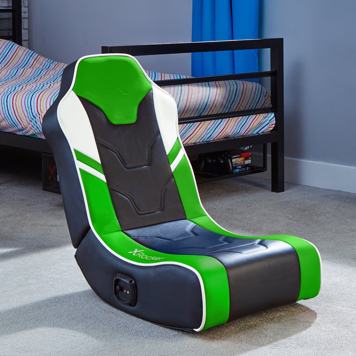 X Rocker Shadow - Gamestoel - Vloergamestoel voor Kinderen - 2.0 Stereo Audio - Groen