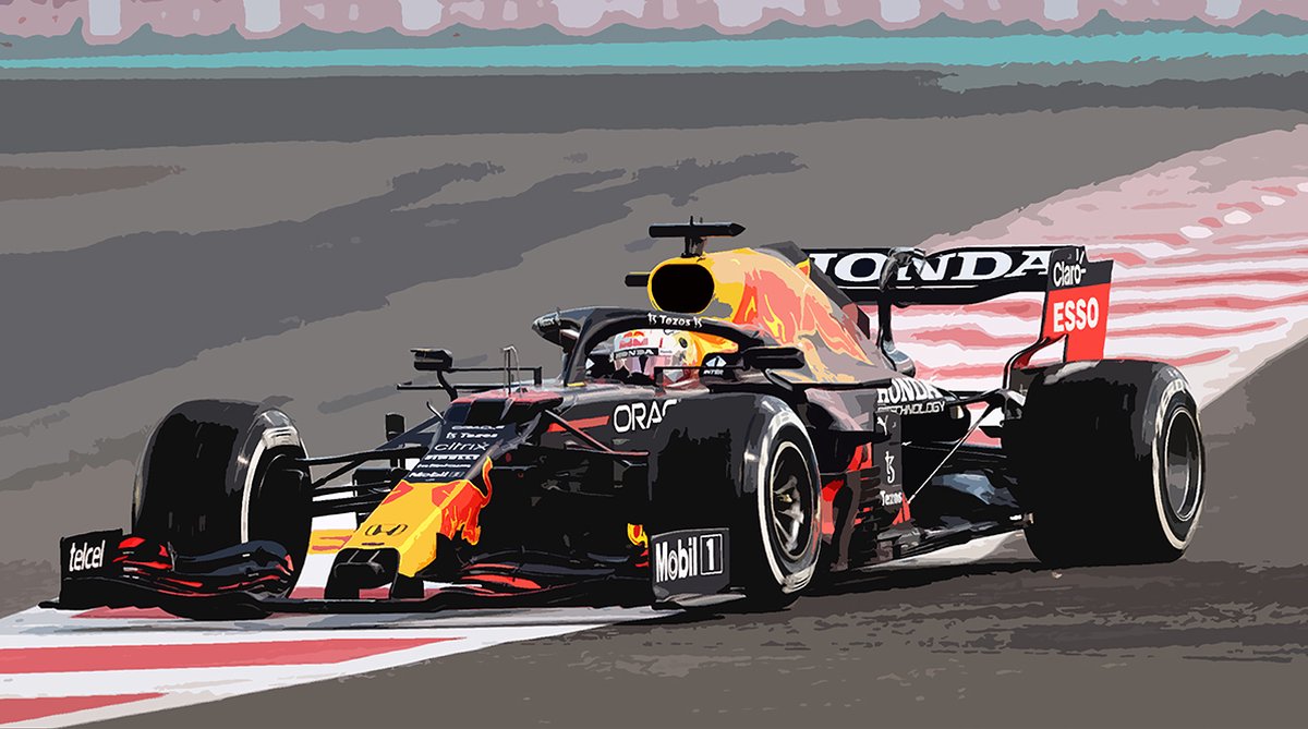Passionforart.eu Max Verstappen Red Bull auto 2 - Poster - 50 x 70 cm fullcolour