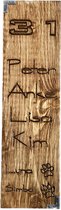 Naambordje voordeur - decoratie - hout - bruine beits - industrieel - 90x300