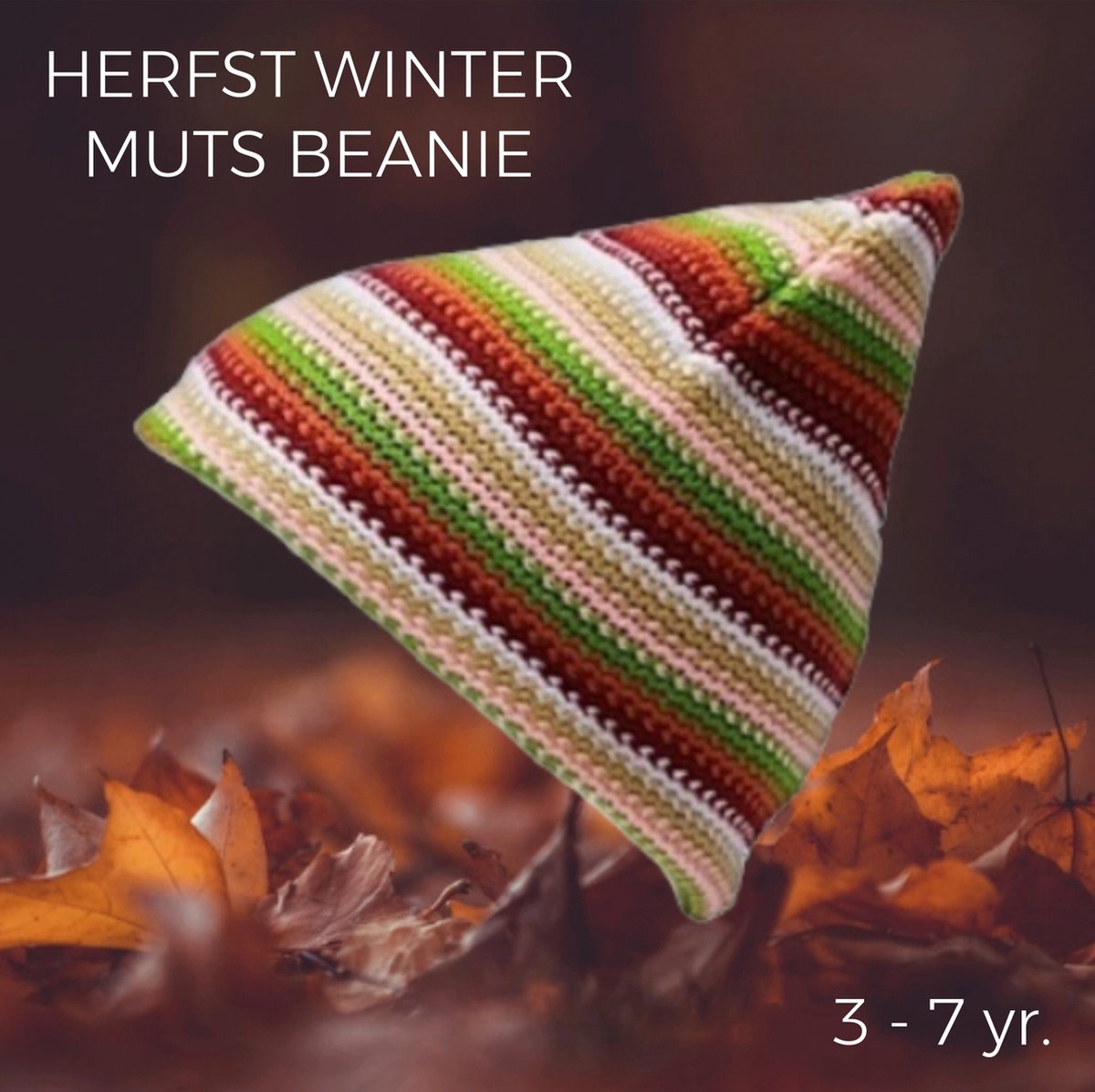 Going Retro - Gebreide Muts / Beanie - Herfst Winter - Strepen - Kids / Kleuters / Dreumes / Ukkies - Vrolijke kleuren - Meerkleurig Multicolour - Kleine Kinderen - 3 tot 7yr.