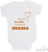 Barboteuse Soft Touch "You are the sweetest mama" Katoen Unisexe Wit/ tan Taille 56/62
