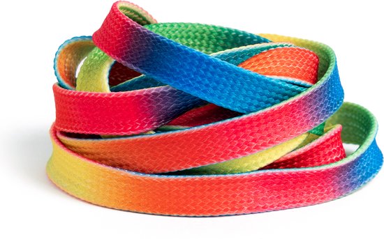 Foto: Gbg sneaker veters 120cm regenboog rainbow schoenveters laces