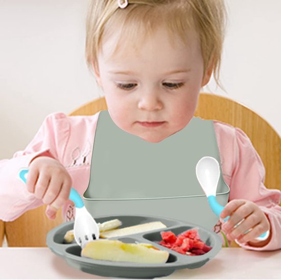 Assiette à Collation Anti-renversement Kabwea Lot De 2 Assiettes En Acier Inoxydable Pour Bébé Avec Vaisselle Bébé Sûre