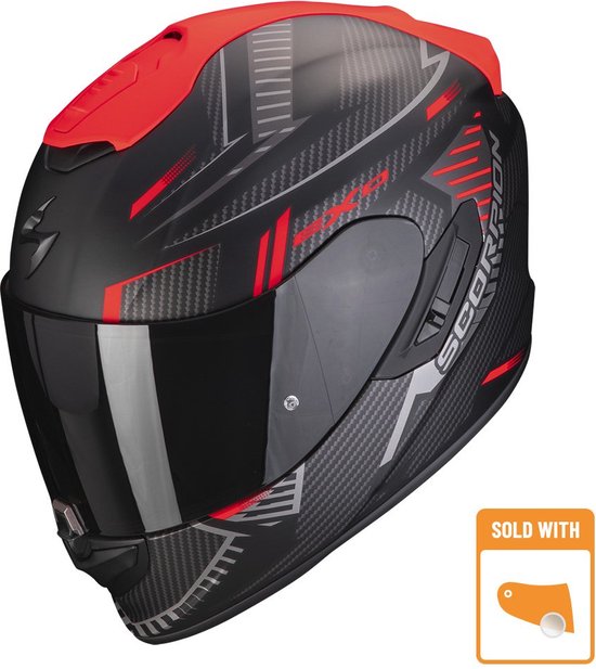 Casque Intégral Scorpion Exo-1400 Evo Air Shell Zwart Mat -Rouge M ...