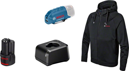 Bosch Blauw GHH 12 + 18V XA | Verwarmde hoody L | Incl. accu & lader