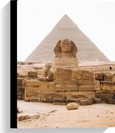 WallClassics - Canvas - Piramide van Chefren - Egypte - 30x40 cm Foto op Canvas Schilderij (Wanddecoratie op Canvas)