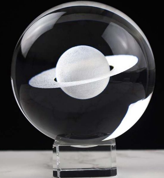 3D Kristallen Bol Heelal Galaxy 80mm - Met Luxe Geschenkdoos En Kristallen Standaard | Uniek Cadeau Voor Hem En Haar