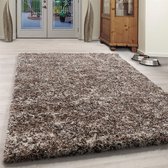 Flycarpets Lorium Vloerkleed - 100x200 cm - Beige/Mocca/Cream - Hoogpolig