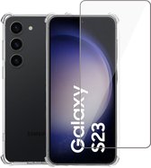 Hoesje geschikt voor Samsung S23 + Screenprotector – Gehard Glas Cover +Shock Proof Case – Transparant