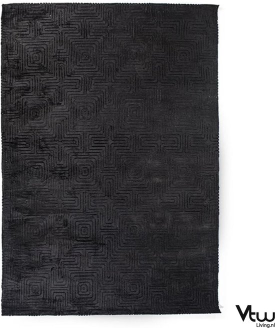 Vloerkleed 160x230 cm Laagpolig - Vloerkleed 160x230 - Vloerkleed Laagpolig - Vloerkleed Zwart