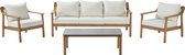 NATERIAL - Tuinmeubelset ARES - Tuinlounge met kussens - 5 personen - 1 buitenbank - 2 fauteuils - 1 buiten salontafel met SPC tafelblad L. 120 x B. 60 x H. 43 cm - aluminium - beige