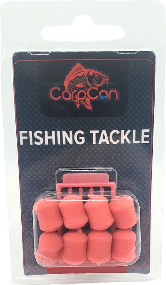 Slow Sinking Dumbell - Roze - 14mm - Pink Fruity Squid - 8 stuks - Inclusief Hair Stoppers - Plastic Aas - Karper Vissen