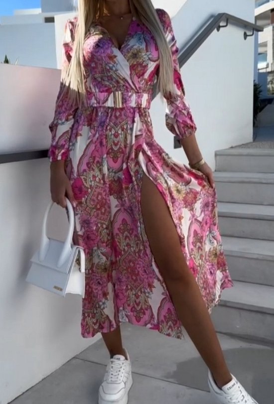 Schilo-jolie MIDI SHIRT Spring 2023 DRESS WVN-Fuchsia- Dames Jurk - One Size