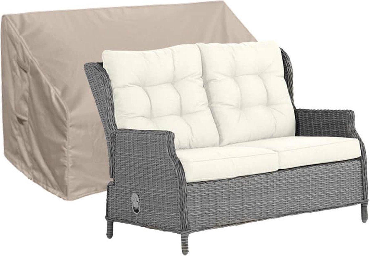 Raffles Covers Beschermhoes tuinbank - 160 x 90 H: 115 cm - RADJB160 - Waterdicht - Ademend - UV-bestendig - Elastisch rijgkoord - Beschermhoes tuinmeubelen