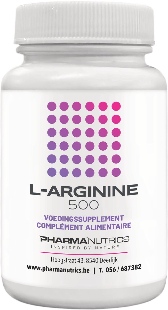 L-ARGININE 500 V-Caps 60 PharmaNutrics - L-arginine 500 mg - Aminozuur - Spieren - Libido // Natuurlijk // Hypo-allergeen