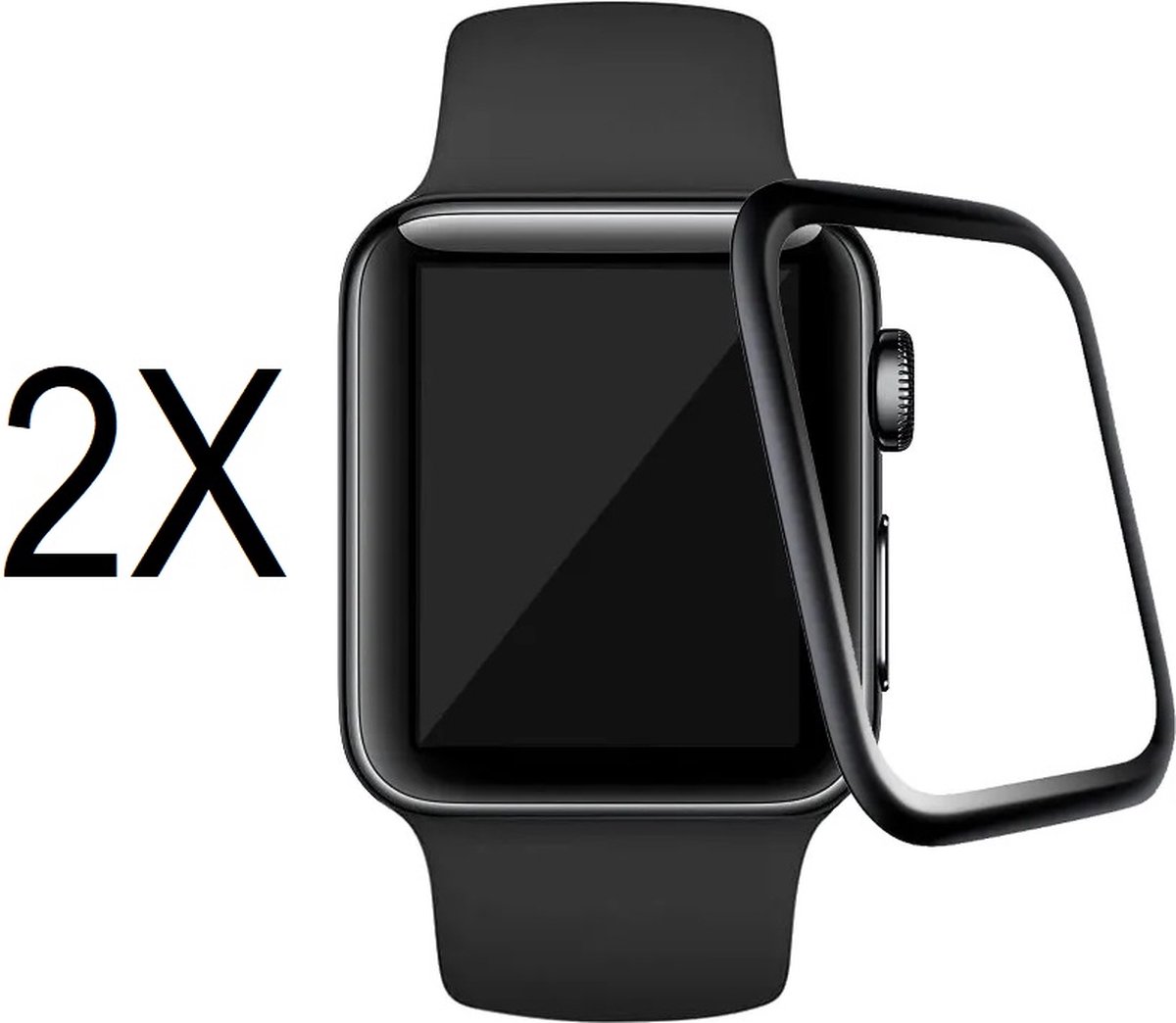 LunaLux® - Screenprotector geschikt voor iWatch 41mm - Screen protector geschikt voor Apple Watch 7/8 - Hoesje - Bescherming - 2 stuks
