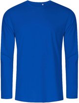 Kobalt/Azuur Blauw t-shirt lange mouwen en ronde hals merk Promodoro maat S