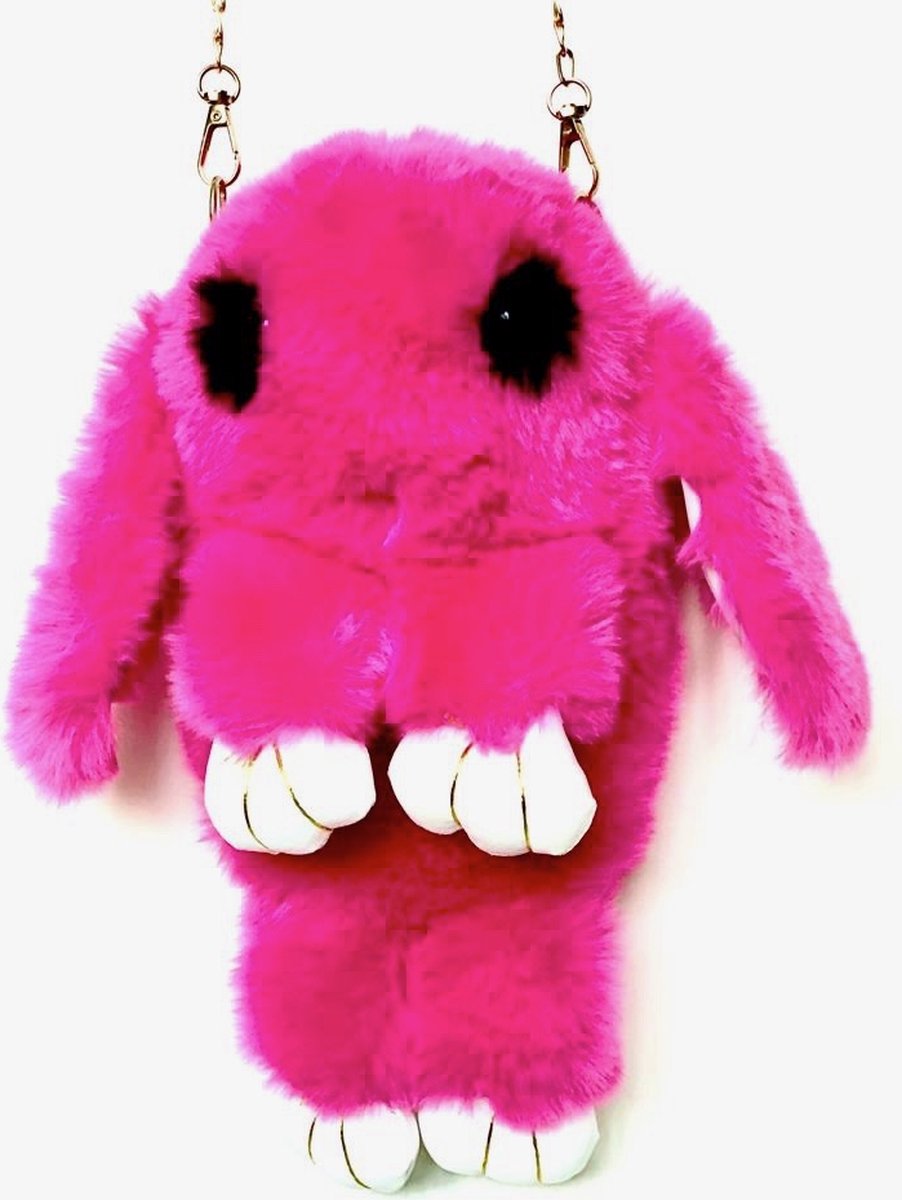 schattig konijntje rug en schoudertas roze pink