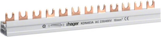 Hager KDN463A Faserail 4-polig 63 A
