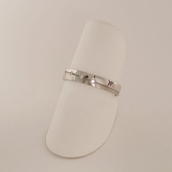 trouwring - dames - Aller Spanninga - 136 - witgoud - 14 karaat - diamant - sale Juwelier Verlinden St. Hubert - van €746,= voor €485,=