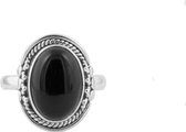 Jewelryz | Nori | Ring 925 zilver met zwarte onyx | 16.00 mm / maat 50