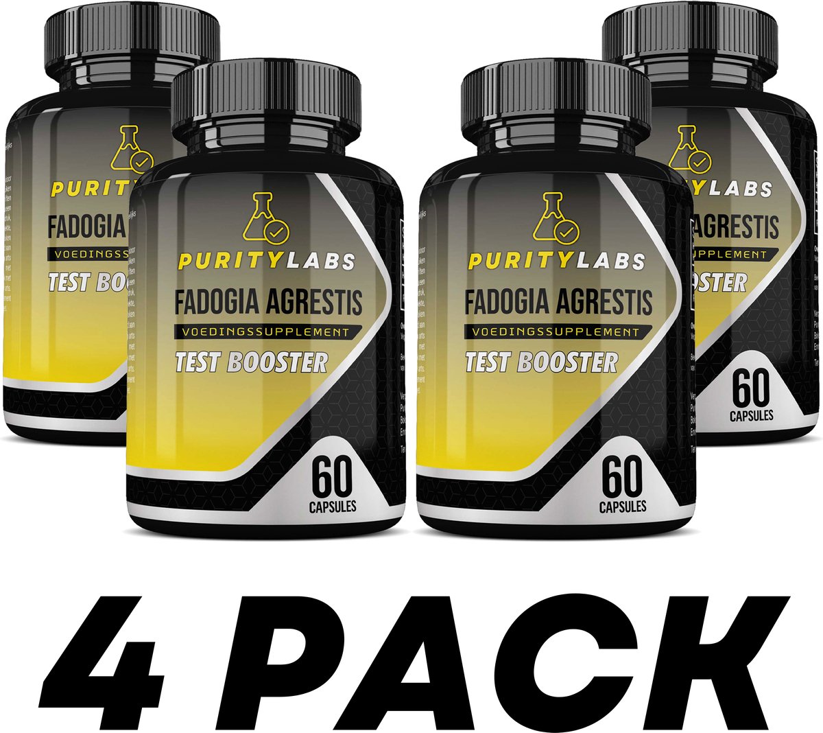 PurityLabs Fadogia Agrestis 4 Pack - Voordeelpakket - 240 Capsules - Test Booster - Muscle Builder - Libido