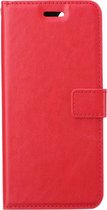 Hoes Geschikt voor OPPO A17 Hoesje Bookcase Hoes Flip Case Book Cover - Hoesje Geschikt voor OPPO A17 Hoes Book Case Hoesje - Rood