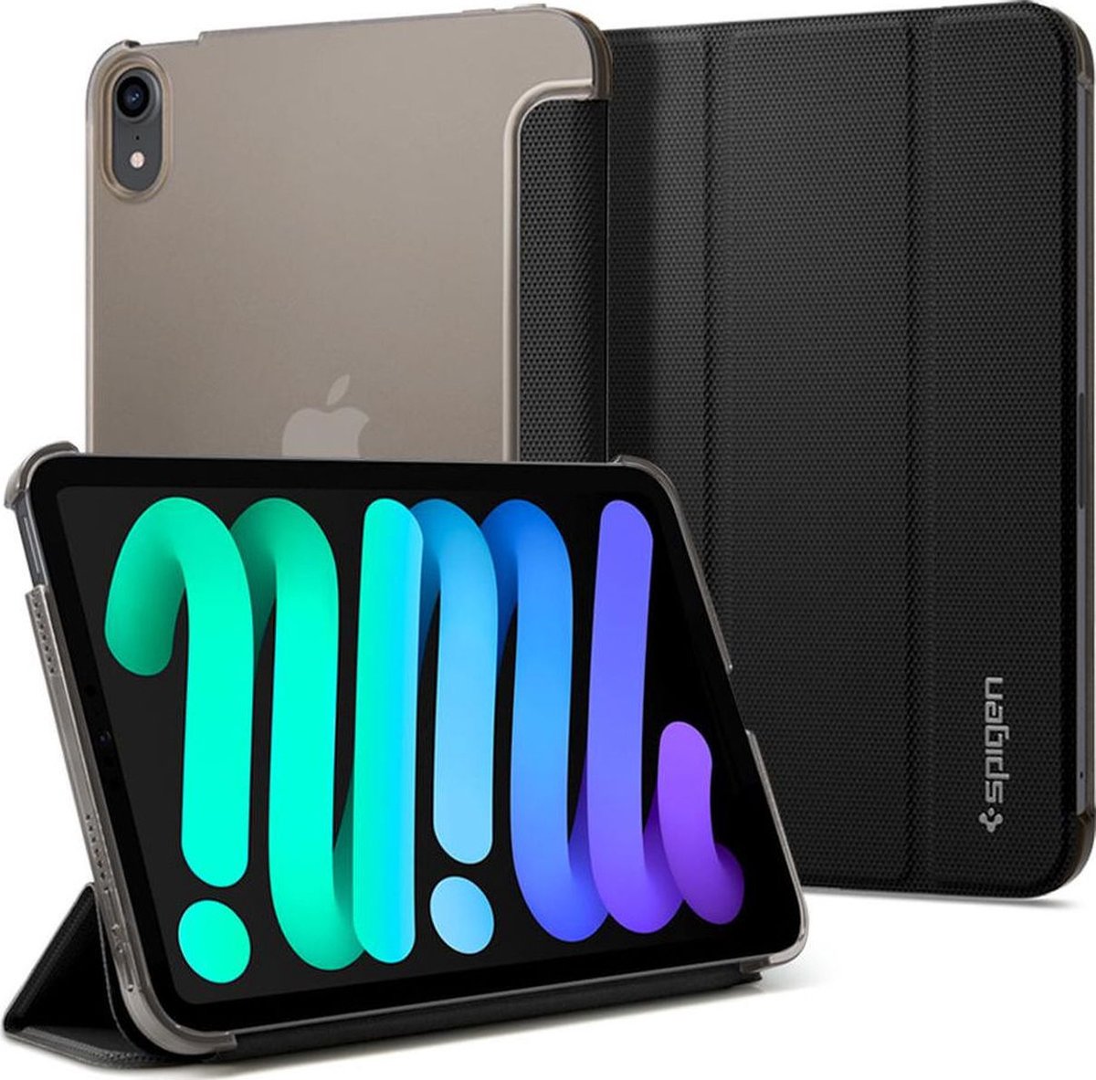 Spigen Liquid Air Folio Case hoes voor iPad mini 6 - zwart