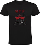 WTF - Wine Tasting Friends - Heren T-shirt - wijn - drank - alcohol - vriend - feest