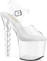 Pleaser - BLISS-708 Sandaal met enkelband, Paaldans schoenen - US 9 - 39 Shoes - Transparant