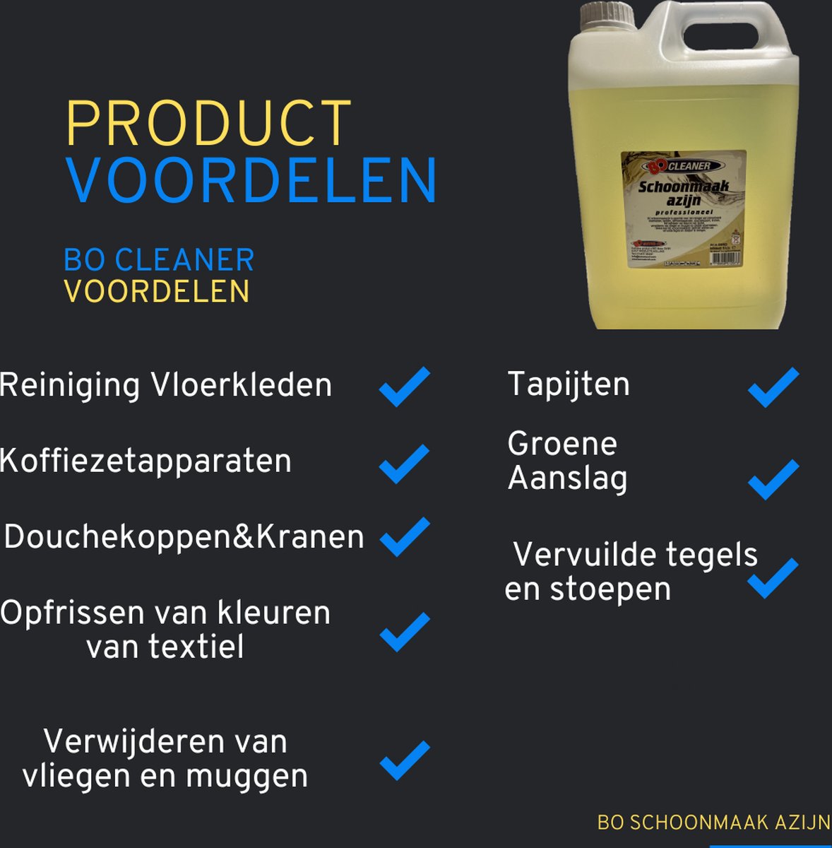 BO cleaner Schoonmaak Azijn 5 Liter Reiniger Professioneel BEST SELLER