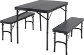 Campart Table de camping TA-0870 - Set de table de pique-nique 4 personnes - Table de pique-nique pliable - Aluminium