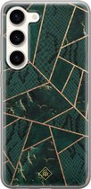 Casimoda® hoesje - Geschikt voor Samsung S23 - Abstract Groen - Backcover - Siliconen/TPU - Groen