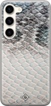 Casimoda® hoesje - Geschikt voor Samsung S23 - Oh My Snake - Backcover - Siliconen/TPU - Blauw