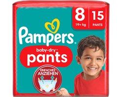Pampers Baby Pants Baby Dry Maat 8 Extra Large (19+ kg), 15 luierbroekjes