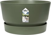 Elho Greenville Schaal 33 - Plantenschaal voor Binnen & Buiten - Waterreservoir - 100% Gerecycled Plastic - Ø 32.5 x H 19.4 cm - Groen/Blad Groen