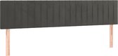 vidaXL de lit 2 pcs Velours Gris foncé 90x5x78/88 cm