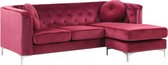 FLEN - Chesterfield hoekbank - Rood - Linkerzijde - Fluweel