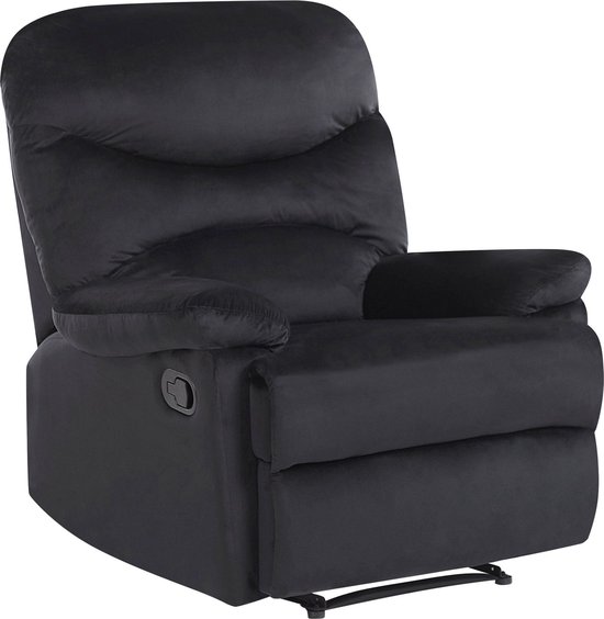Beliani Eslov Fauteuil zwart fluweel