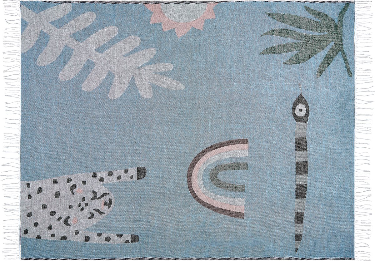 LIMGHA - Plaid - Blauw - 130 x 170 cm - Polyester