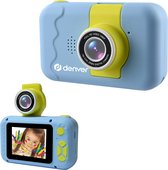 Denver Kindercamera - 2 in 1 Camera - FLIP LENS voor Selfies - 40MP - FULL HD - Speelgoed Fototoestel - KCA1350 - Blauw