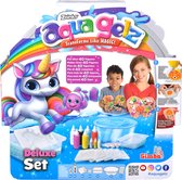 Set Aqua Gelz Deluxe - L'ensemble contient 9 flacons de gel de couleur avec des couleurs de base, des couleurs scintillantes et des couleurs à effet phosphorescent, un bol, 6 moules et 6x additif pour l'eau - Forfait Hobby